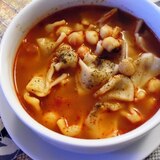 トルコ料理★ひよこ豆とマントゥのスープ